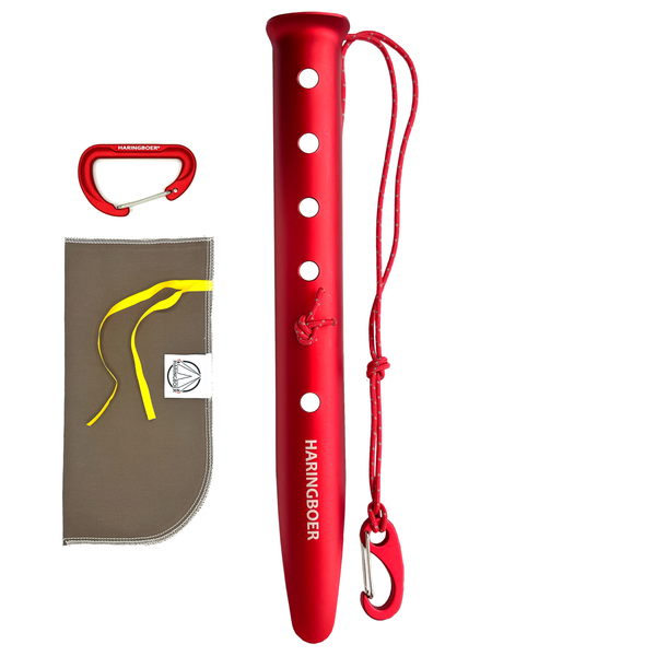 Sand- und Schneeheringe 31 cm aus Aluminium, gebogen, mit Karabiner