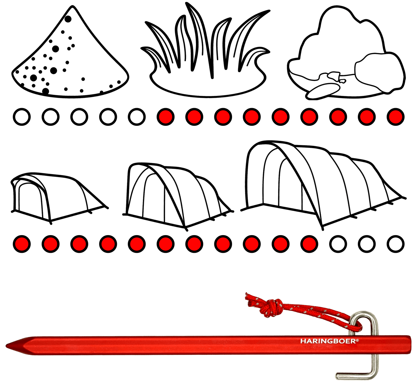 Haringboer 20 cm aluminium rotsharingen met PegPull®