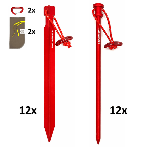 Zeltheringe Set 23 cm: Y-Hering und Felsnagel für weichen und harten Boden