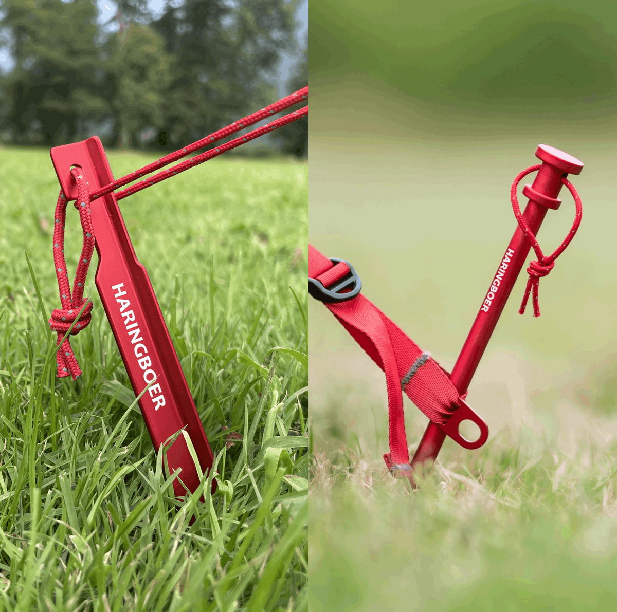 Sparset 23 cm mit 24 Zeltheringen, Heringsbeuteln und Karabinern