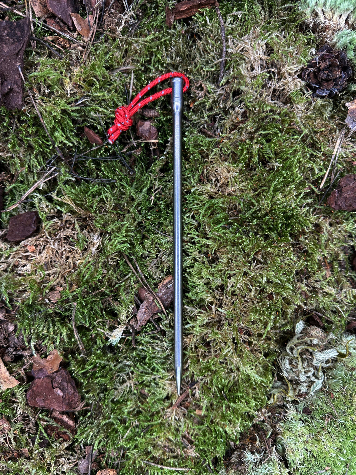 Titan-Felsnagel 16,5 cm mit PegPull im Einsatz beim Camping