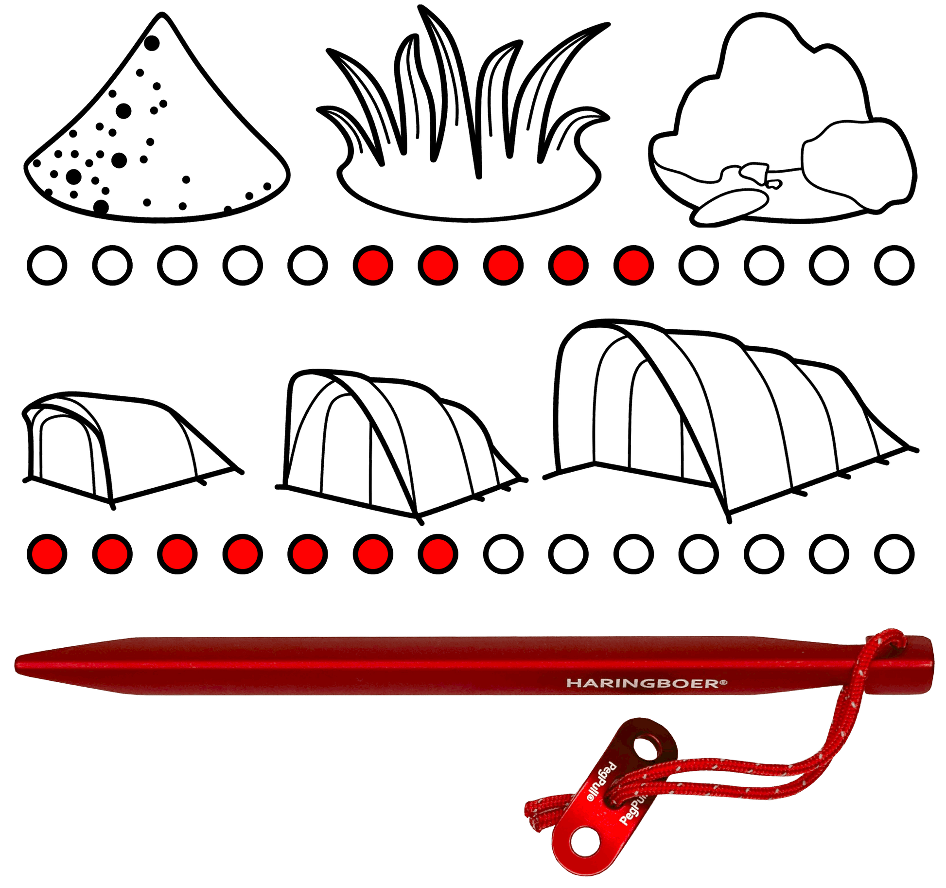 Haringboer 16 cm aluminium v-haring met PegPull®