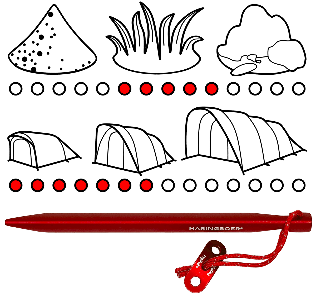 V-Hering 16 cm aus Aluminium mit PegPull: Maße und geeignete Untergründe