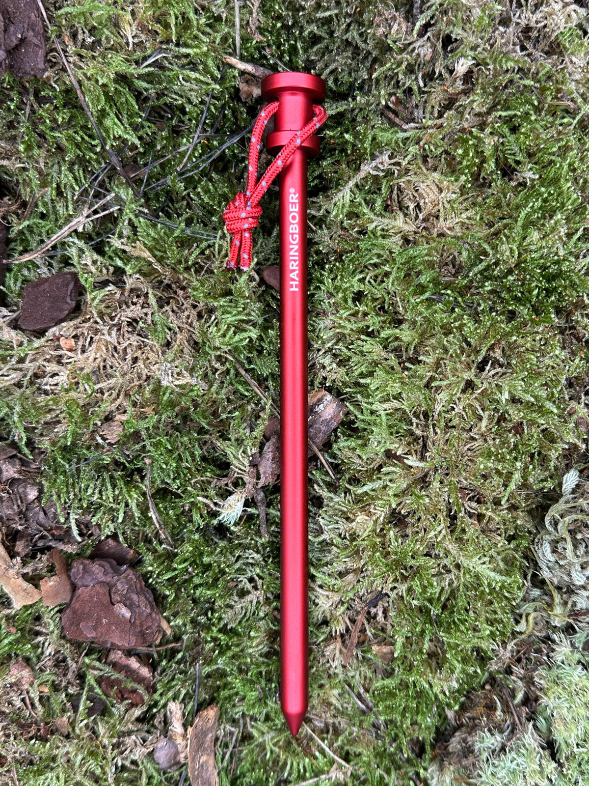 Felsnagel 18 cm aus Aluminium mit PegPull im Einsatz beim Camping