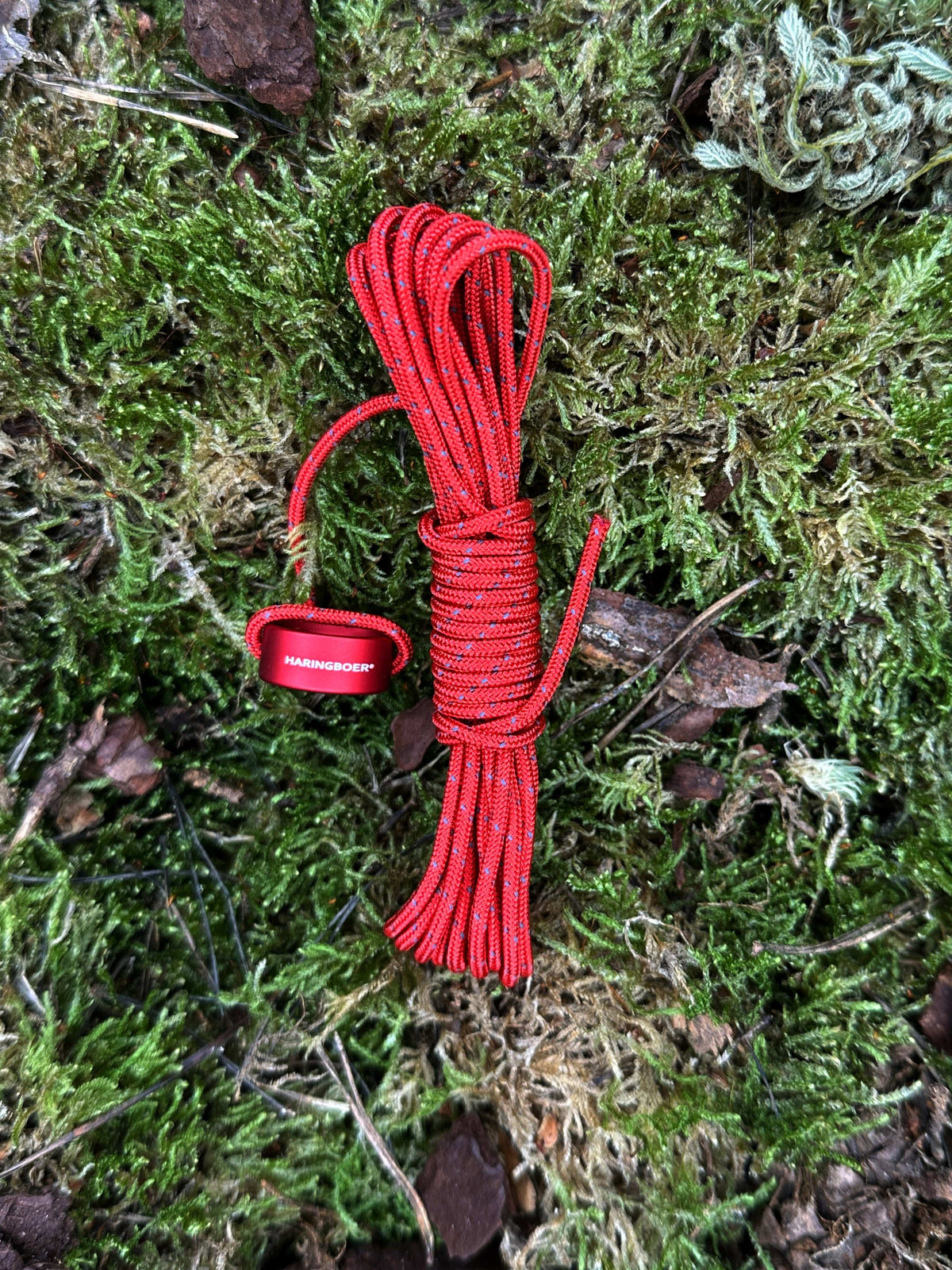 Abspannleinen 3 m mit Aluminium-Zeltspanner im Einsatz beim Camping