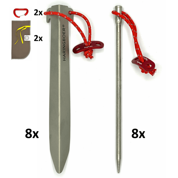Titan Zeltheringe Set 16,5 cm: V-Hering und Felsnagel